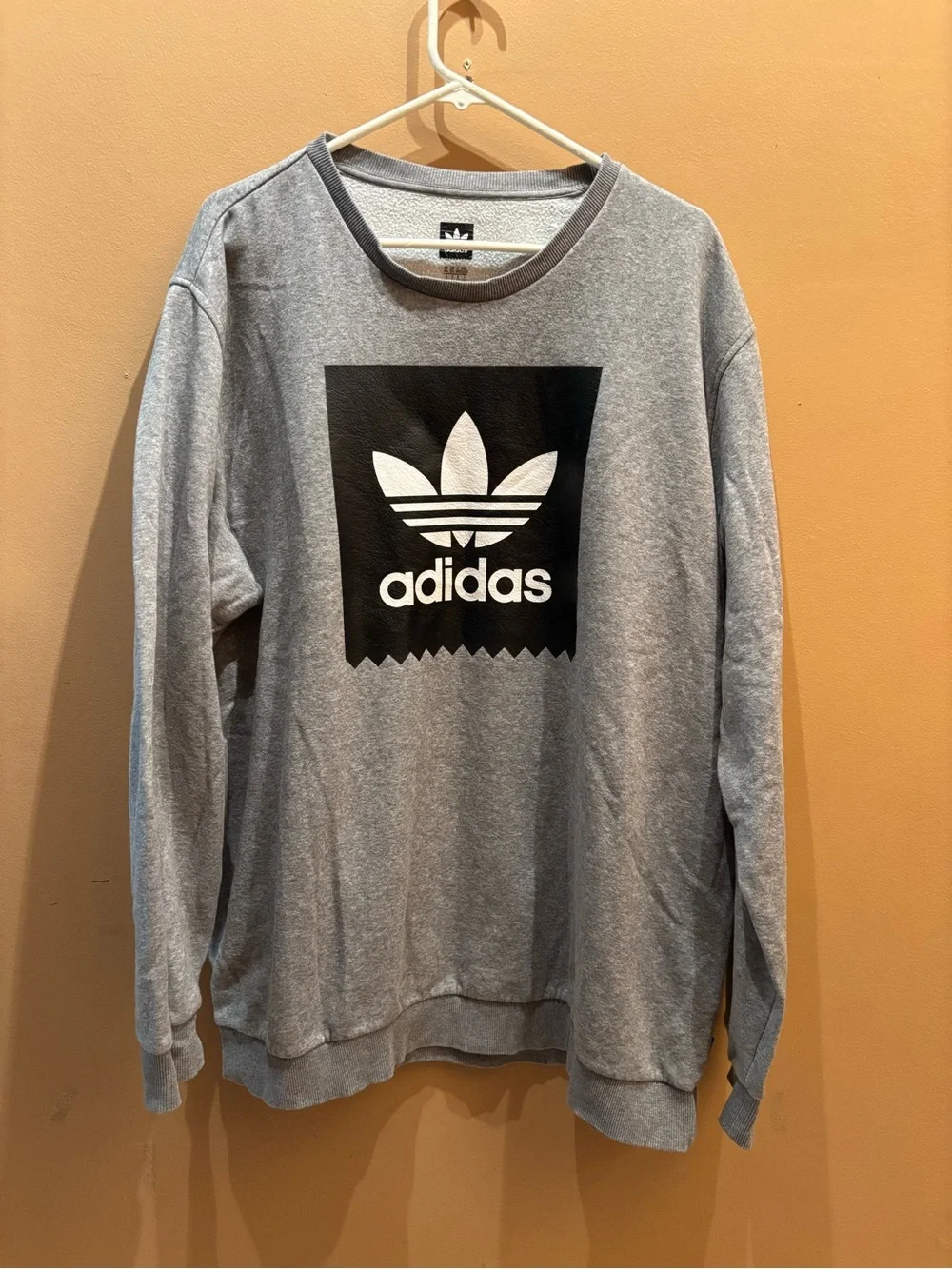 Adidas Originals Blackbird sweatshirt black  graphic white Trefoil logo 2XL